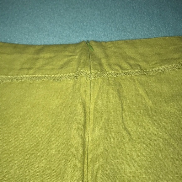 TERRAMODA crop crocheted details vintage pants chartreuse size M - Picture 5 of 12